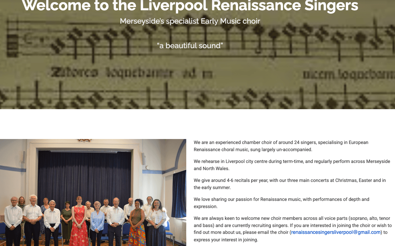 Liverpool Renaissance Singers homepage