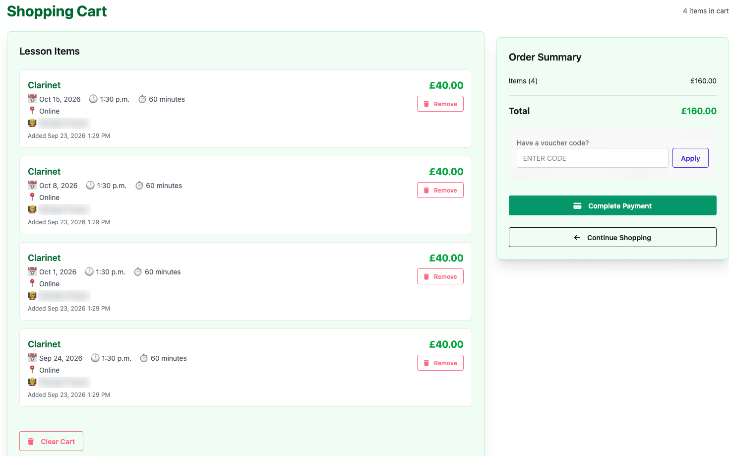 Shopping cart & checkout