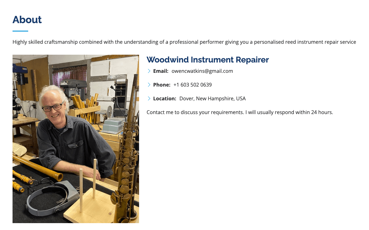 The client and his workshop
